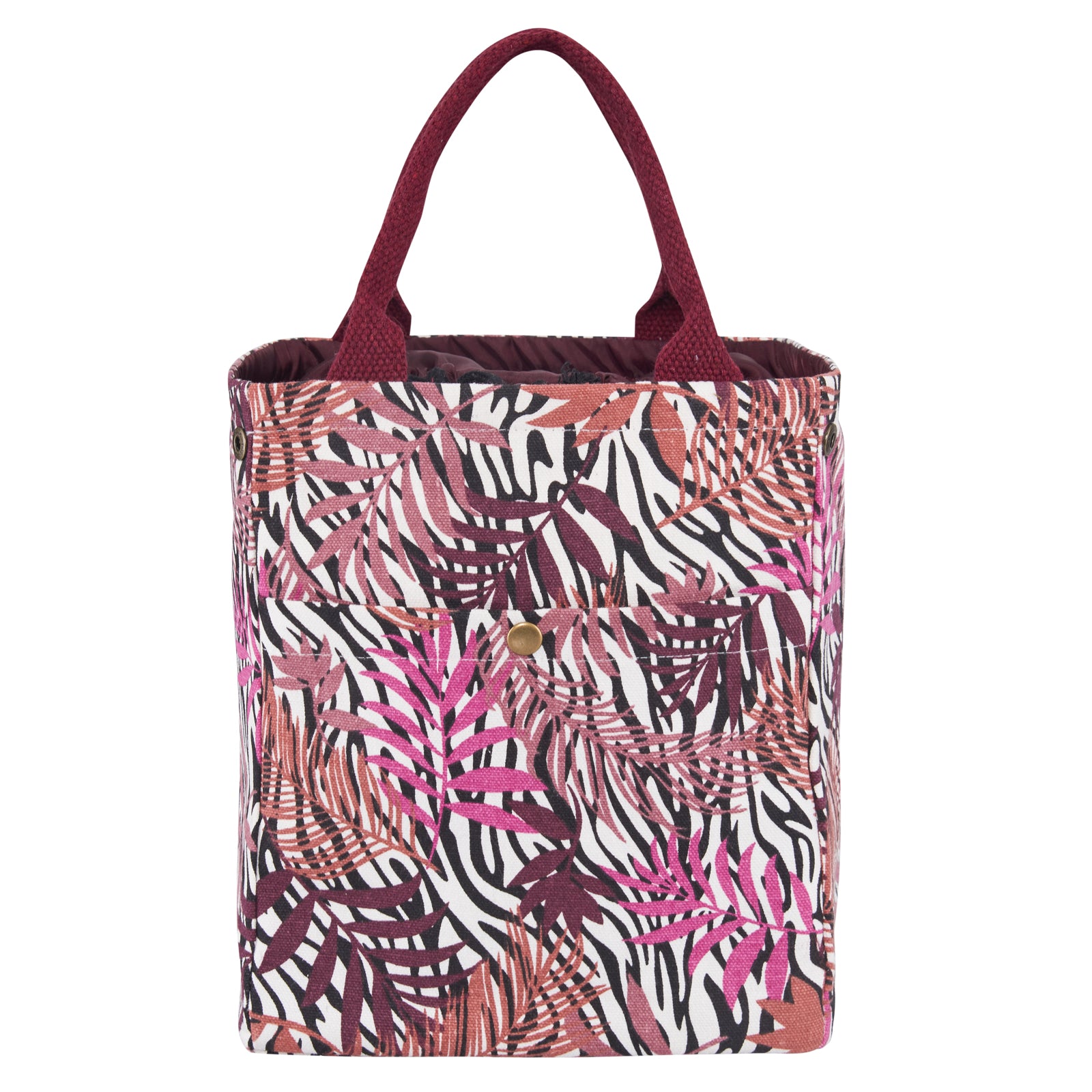 Pink Leaf Lunch Bag